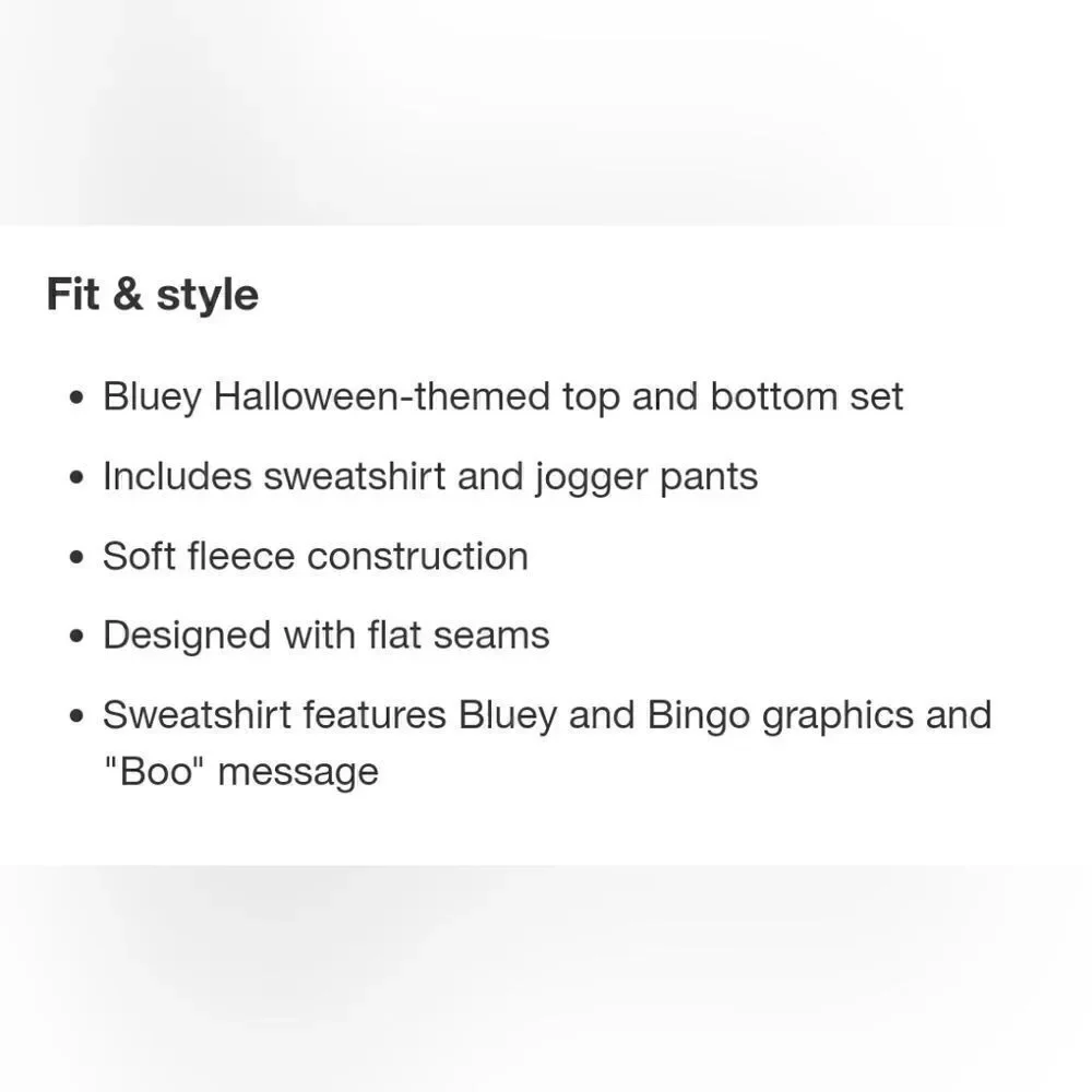 Nwt Bluey Halloween Sweatshirt ang Jogger Set